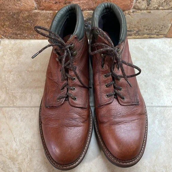 Genuine Leather Men’s Boots Lace Up Gumlite Vibram Made In USA Brown 10M - Picture 6 of 16